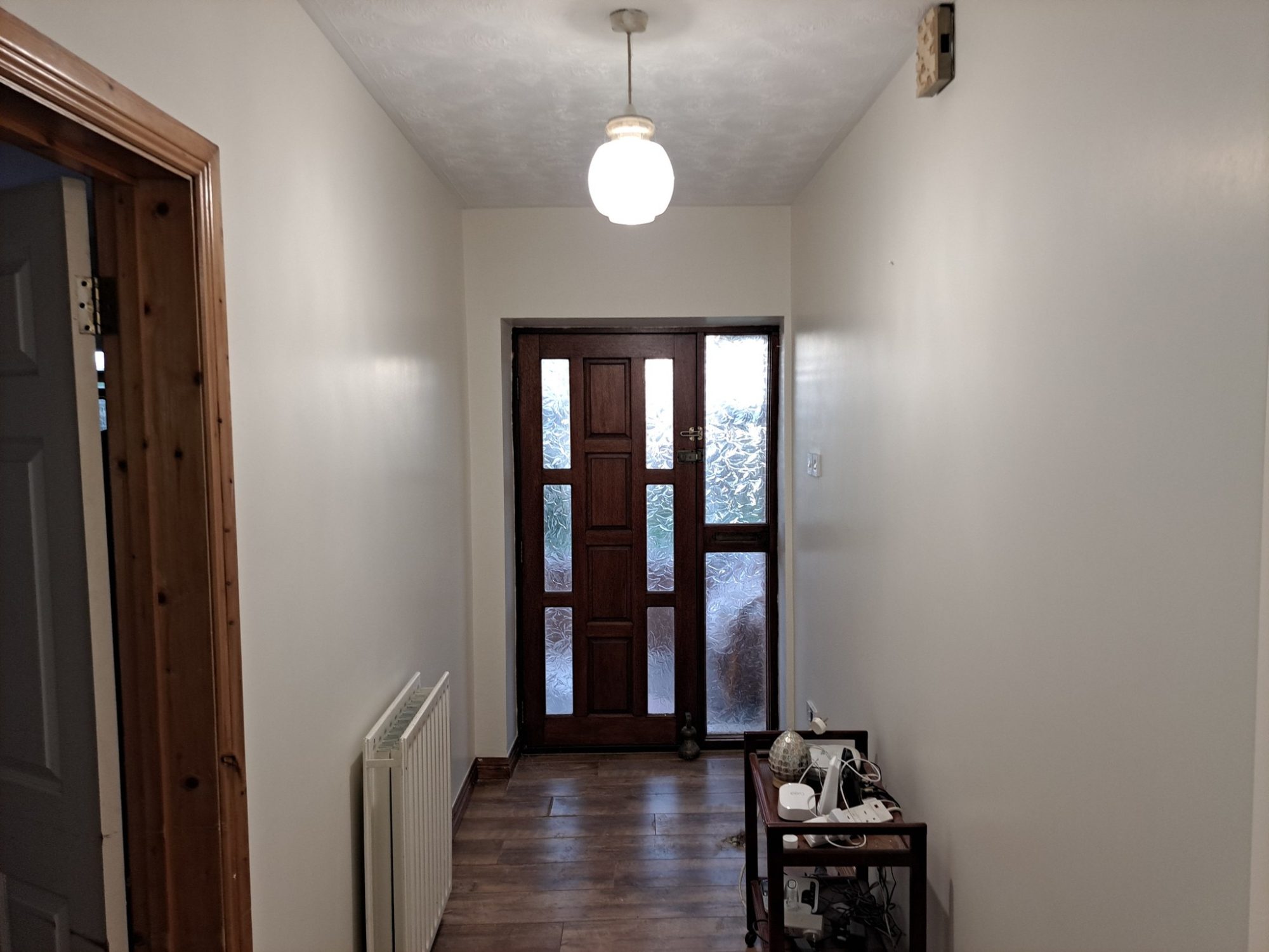 Hallway painted white